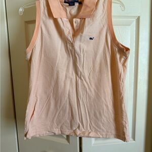 Vineyard Vines Peach Striped Sleeveless Top